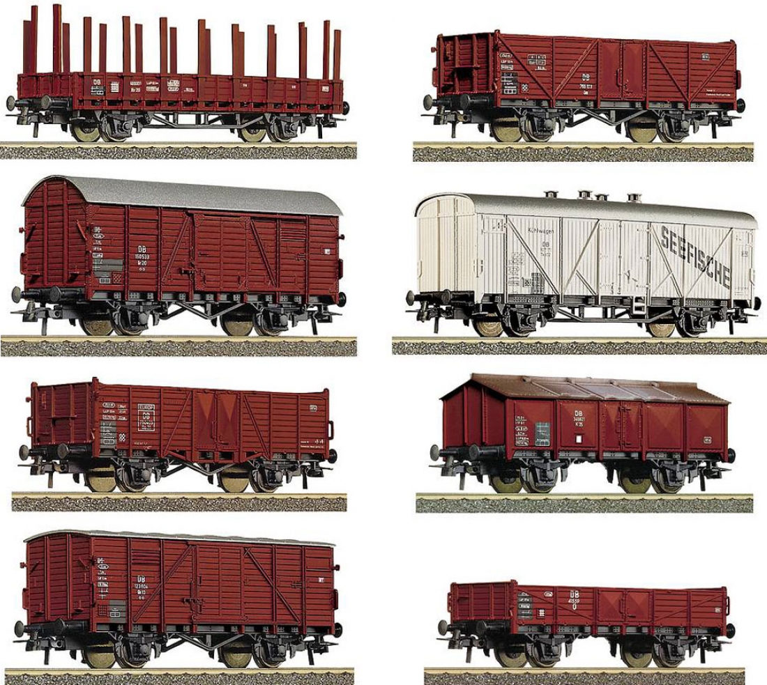 Железнодорожный транспорт грузовые вагоны. Roco 44002 набор из 8-ми вагонов. 67127 Roco. Полувагон Roco. Грузовые вагоны полувагоны.